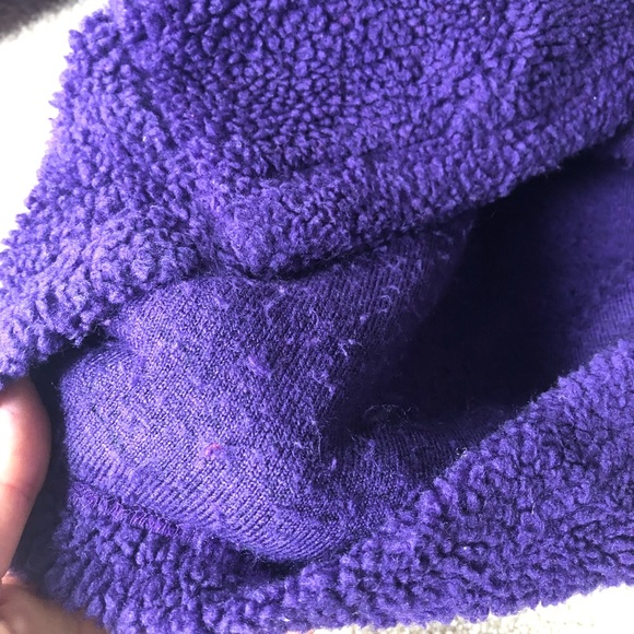 Purple Quarter Zip Fuzzy Cozy Pullover Jacket Sweatshirt Winter Girls - Picture 7 of 7